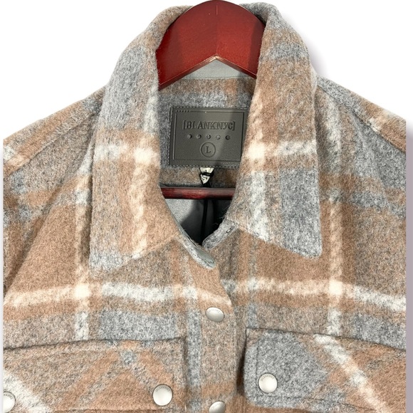 BlankNYC Plaid Shirt Mountain High Jacket Large EUC - Picture 6 of 12